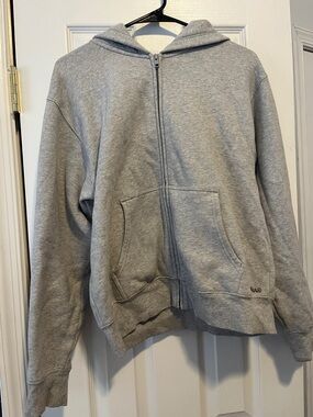 TNA Cozy Fleece Zip Hoodie in Light Grey